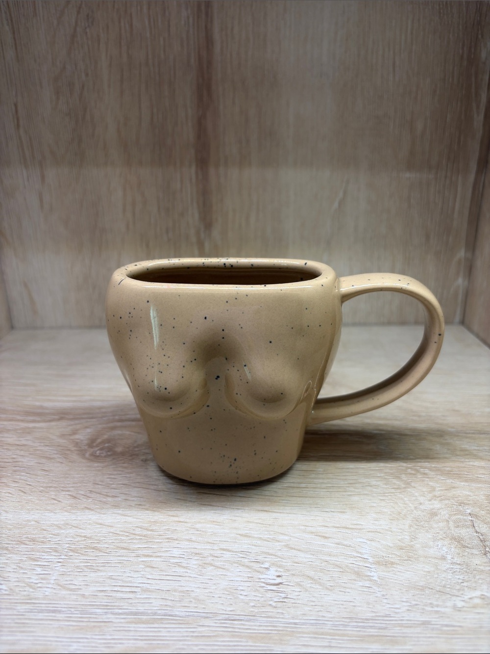 Urban Outfitters Sculpted Speckled Beige Ceramic Mug